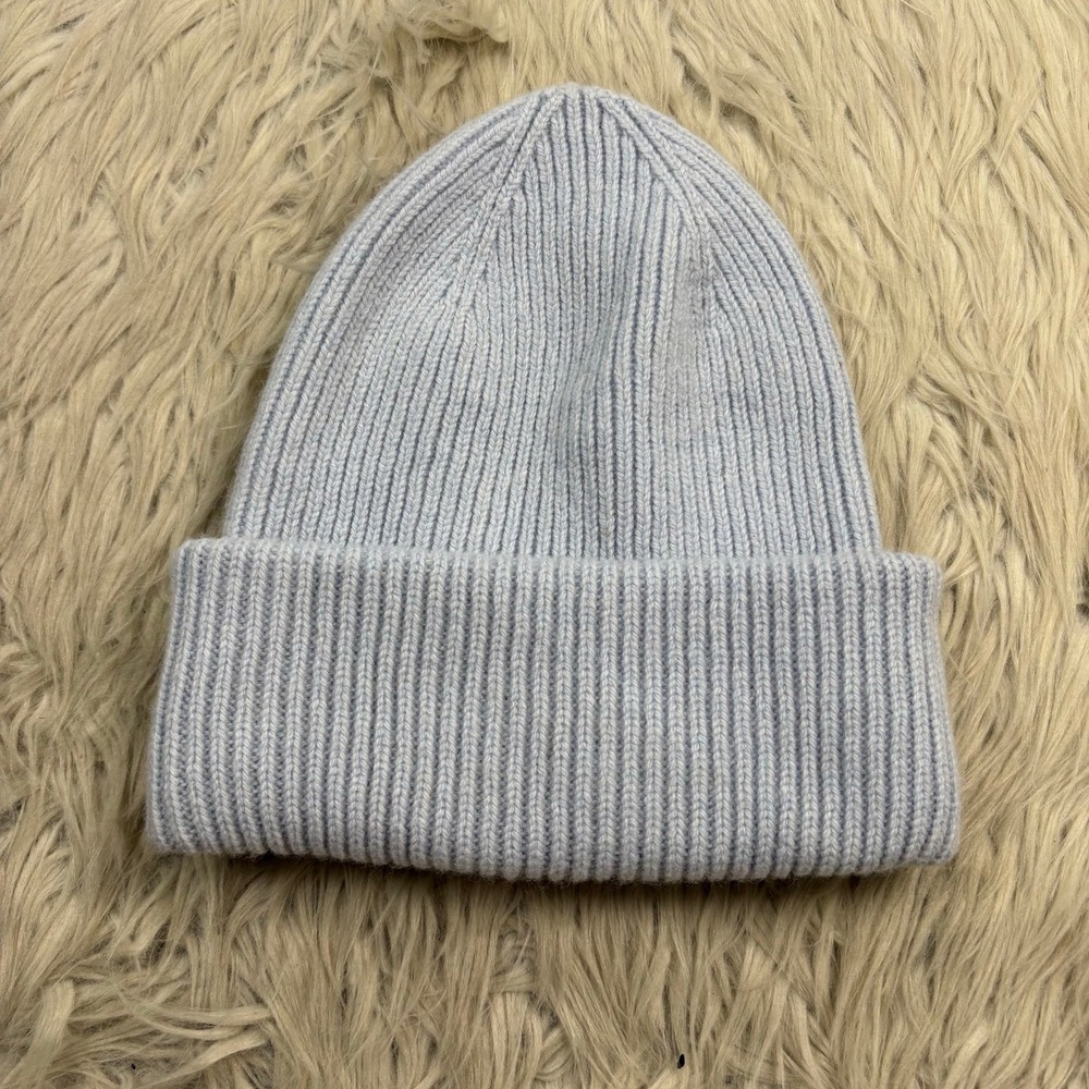 Colorful Standard Women's OS Baby Blue Merino Wool Beanie Fisherman Chunky Cuff